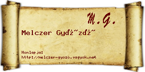 Melczer Győző névjegykártya